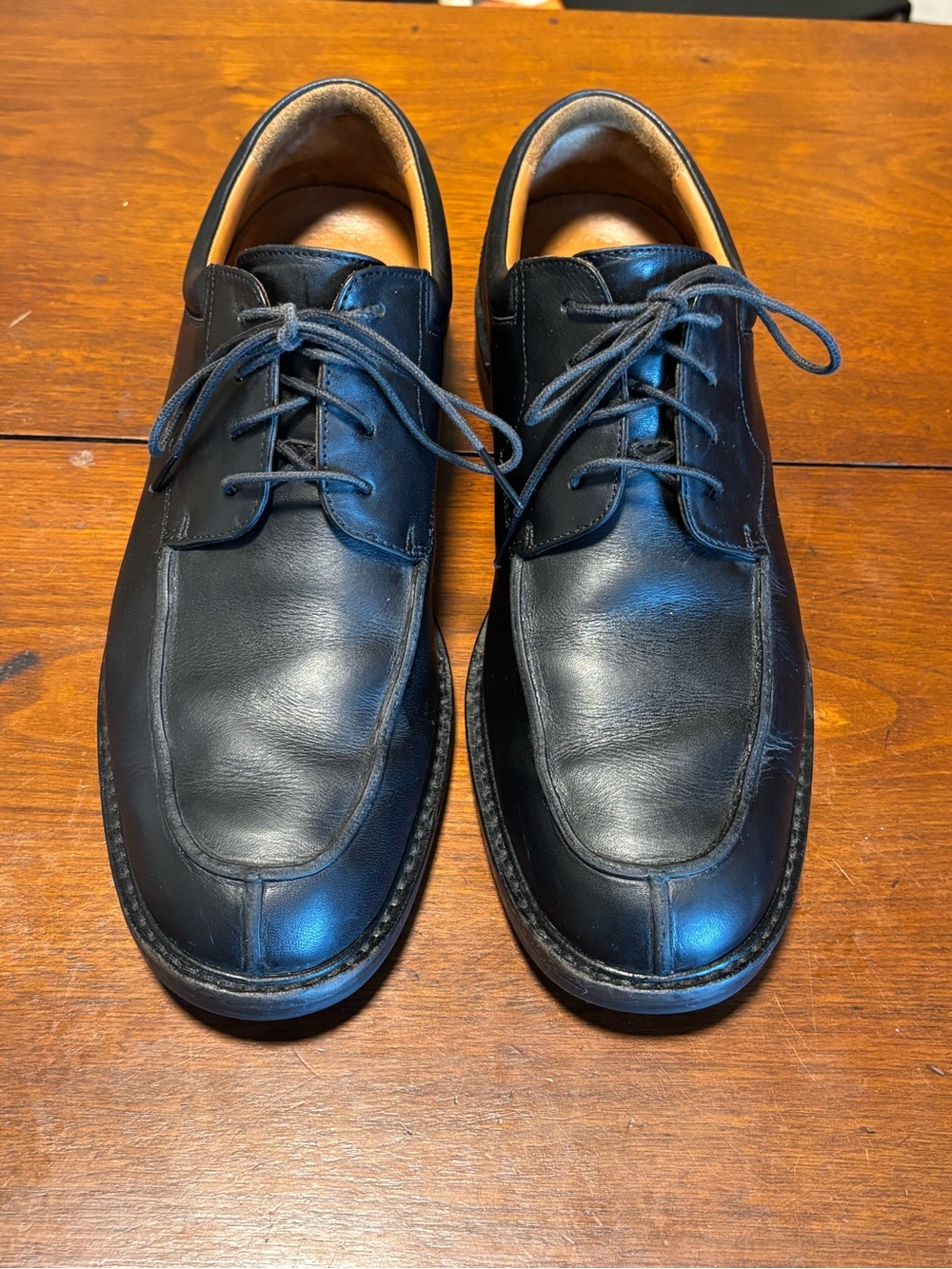 Johnston & Murphy Men’s Black Leather Lace Up Derby Dress Shoes Round Toe 10.5 M